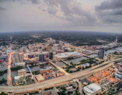 Downtown GR wide aerial